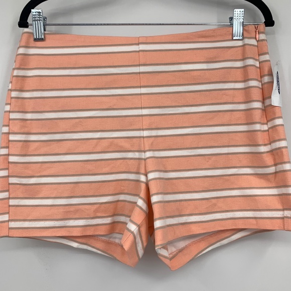 Gap womens 8 shorts High Rise stripes stretch side zip flat front NEW - Picture 1 of 7